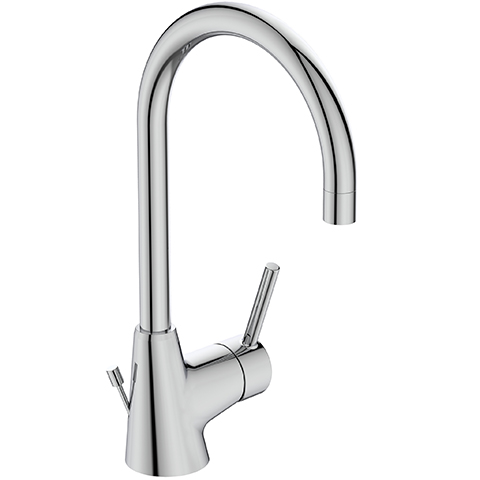 Ideal Standard Waschtischarmatur Ceraline, mit hohem Auslauf mit Ablaufgarnitur, Ausladung 160mm, chrom BC195AA