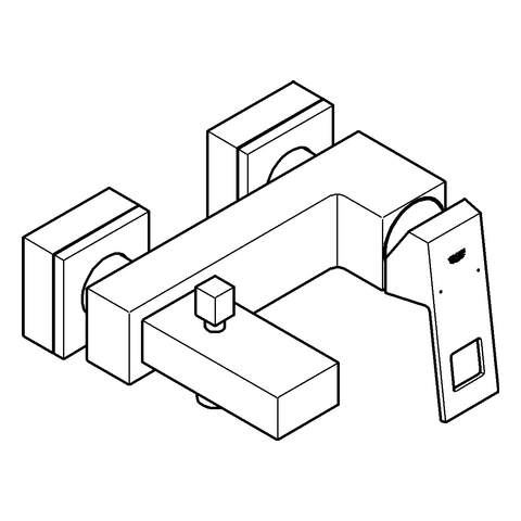 Grohe Eurocube Einhand-Wannenbatterie supersteel Wandmontage eigensicher 23140DC0
