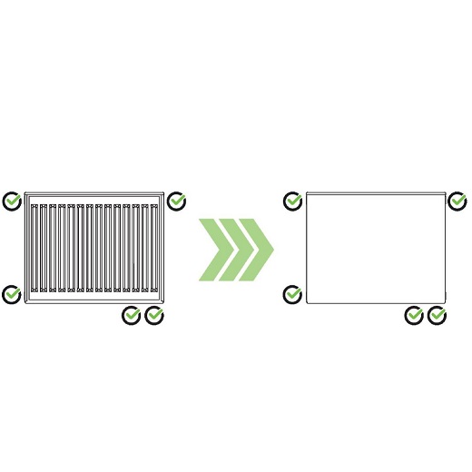 Kermi Upgrade Set Plan V Rechts Typ33 900x1000mm, weiß ZA02340035