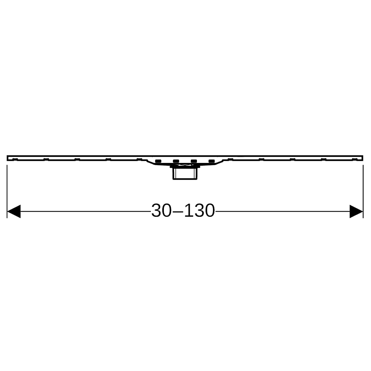 Geberit CleanLine80 Duschrinne 30-130cm Edelstahl poliert / Edelstahl gebürstet 154.441.KS.1