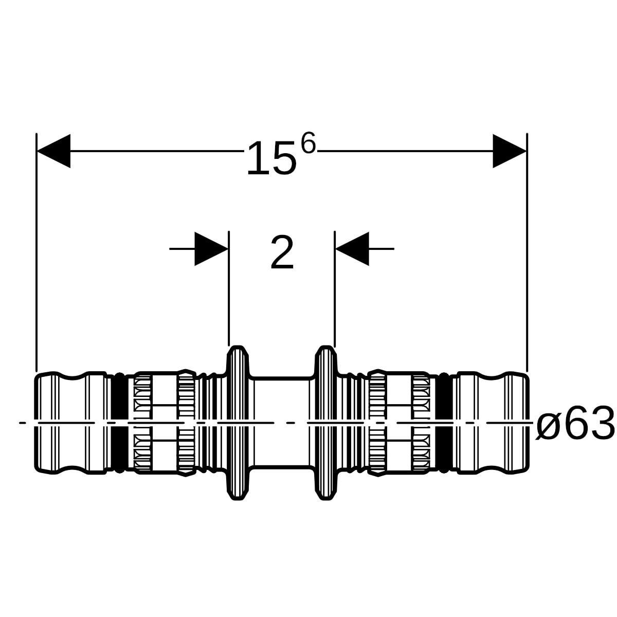 Geberit Mepla Kupplung PVDF d63 627.505.00.5