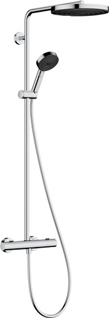 Hansgrohe Showerpipe Pulsify S Puro 260 1 jet EcoSmart Brausethermostat Aufputz Handbrause 3 jet chrom 24237000