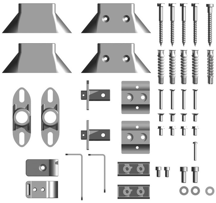 Basis-Arbonia Kermi Befestigungs-Set 25 Diveo-E in weiß ZB04050001