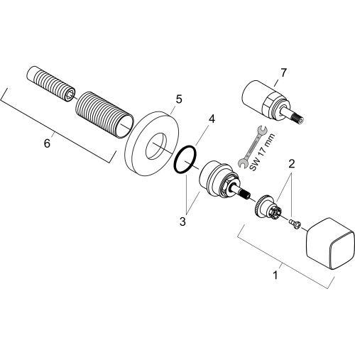 Hansgrohe Absperrventil Unterputz Metris Fertigset chrom 31677000