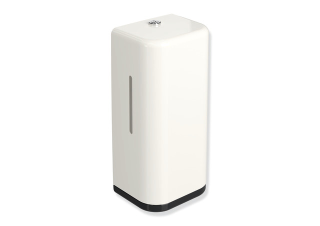 HEWI SENSORIC Elektronischer Seifenspender, Korpus reinweiß, Rahmenelement / Entnahmeöffnung, 500ml, tiefschwarz 477.06.10299 90