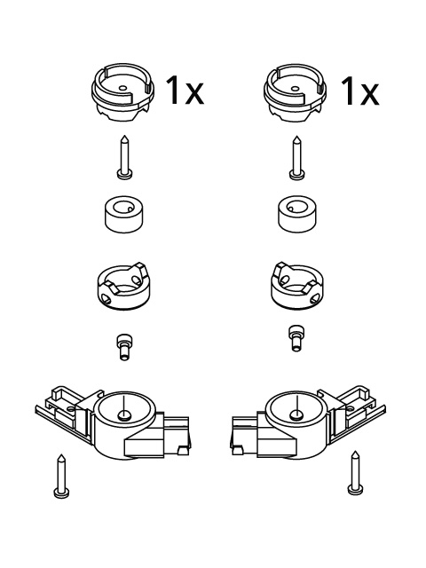 Kermi Set Lager unten für Fünfeck-Duschkabine (Pendeltüren mit Festfeldern) (N2 F..) 2534136