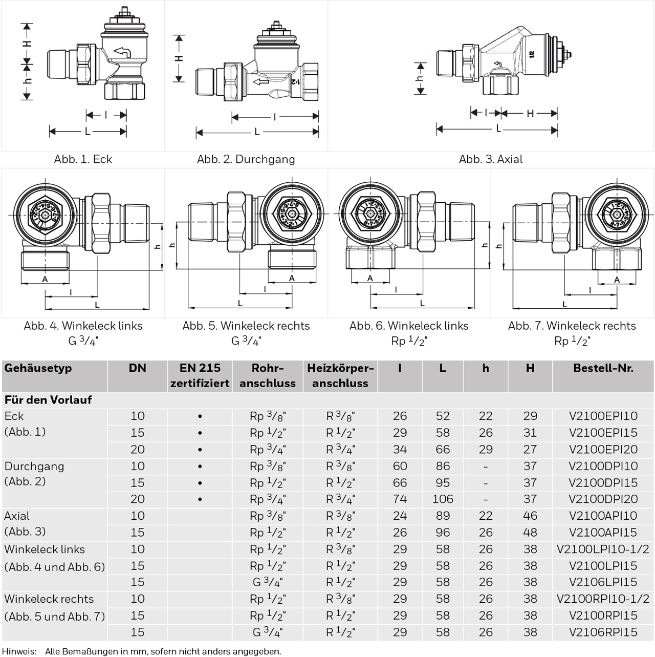 Resideo Thermostatventil Kombi-TRV, R 1/2, Winkel-Eck, rechts, mit integriertem Differenzdruckregler V2100RPI15
