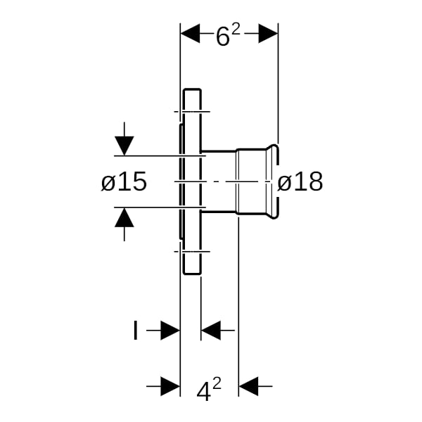 Geberit Mapress Edelstahl Flansch PN 10/16 mit Pressmuffe d18 33733