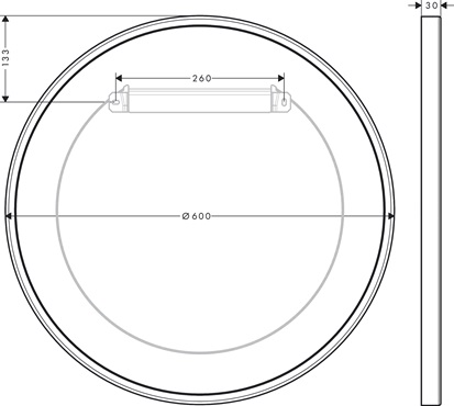 Hansgrohe Wandspiegel Axor Universal Circular mattschwarz 42848670