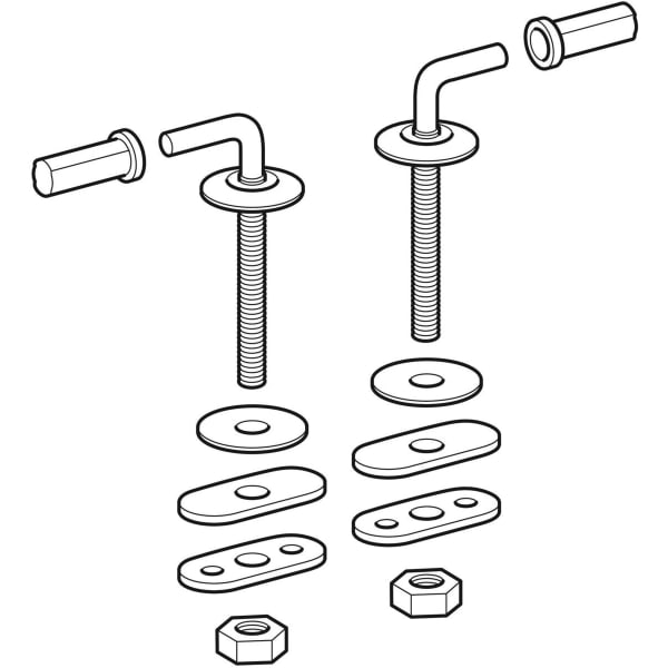 Geberit Set Scharniere für WC-Sitz Renova Befestigung von unten, Edelstahl 598165000