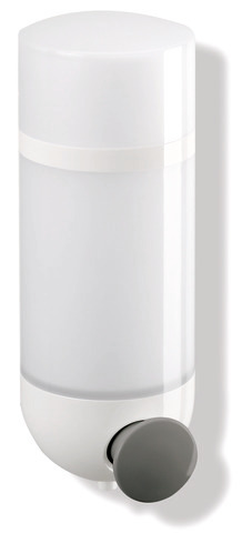 HEWI Seifenspender System 800 K, weiß, Behälter und Deckel, matt transparentem Kunststoff, 500ml, anthrazitgrau 800.06.10099 92