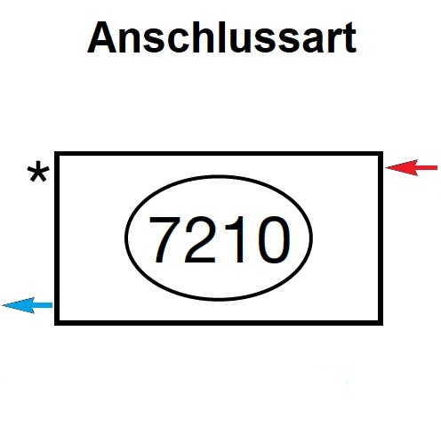 Zehnder Anschlussart 7210, wechselseitig rechts für Charleston, Anschluss 2-Rohr mit externem Ventil 7210