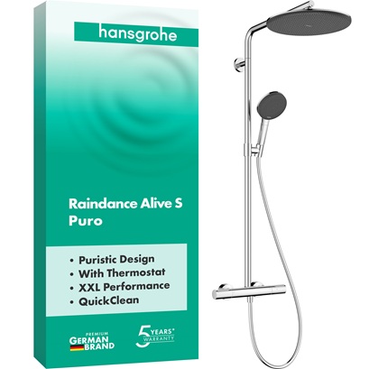 Hansgrohe Showerpipe Raindance Alive S Puro 300 1jet mit Ecostat Element chrom 24592000