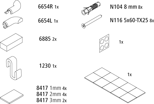 Kermi Set Montagekleinteile für LI ORD 2539370