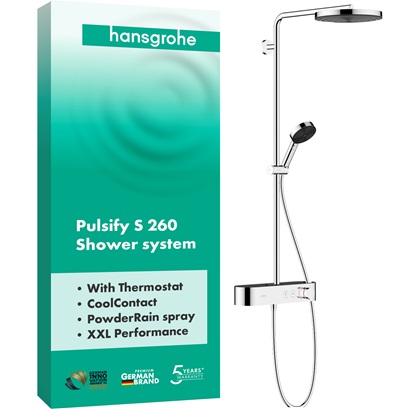 Hansgrohe Showerpipe Pulsify S 260 1 jet mit Brausethermostat Aufputz chrom 24220000