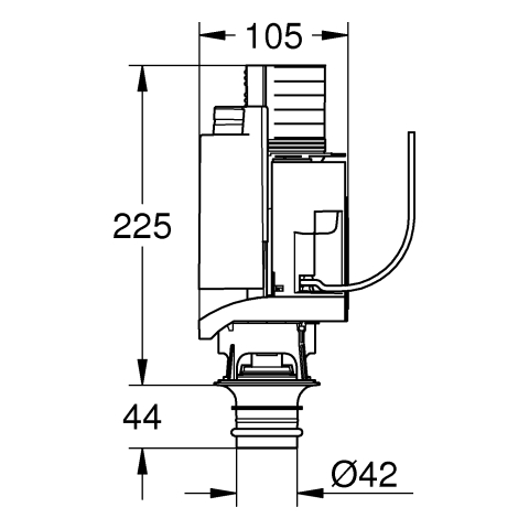 Grohe Ablaufventil AV1 komplett für WC-Spülkasten 42314000