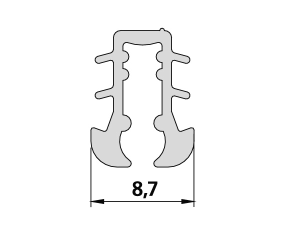 Kermi Dichtleiste für Gleittür 3-teilig (N2 STD) 2534101