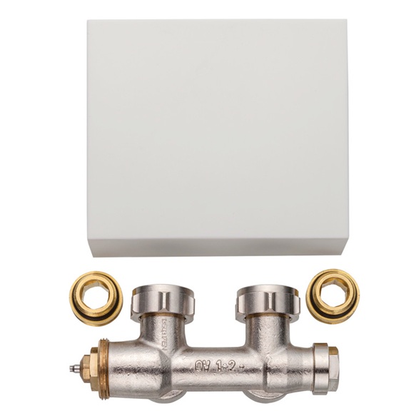 Kermi Ventilhahnblock Eckform chrom Casteo ZV01200002