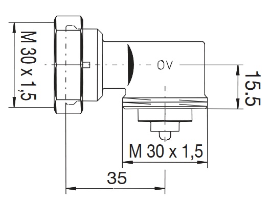 Oventrop Winkeladapter für Ventil-Heizkörper weiß, Gewindeanschluss M30x1, 5 1011450