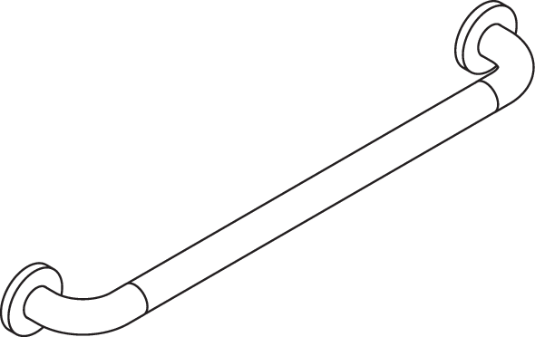 HEWI Badetuchhalter Serie 477, matt, Achsmaß 600mm, reinweiß 477.30B300 99