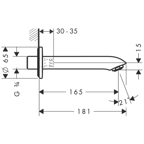 Hansgrohe Wanneneinlauf Metris DN20 chrom 31494000
