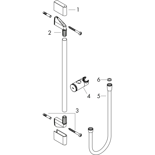 Hansgrohe Brausestange Unica/Pulsify 900mm mit Push Schieber und Brauseschlauch weiß matt 24401700