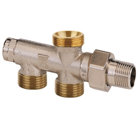 Heimeier Zweirohrverteiler Duolux mit Absperrung mit Voreinstellung, DN15 (1/2") 3801-02.000