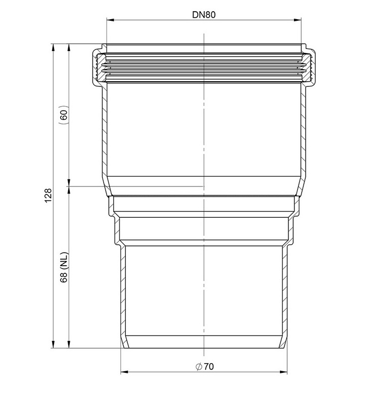 Atec PolyTop Erweiterung D70-DN80 zentrisch 1139