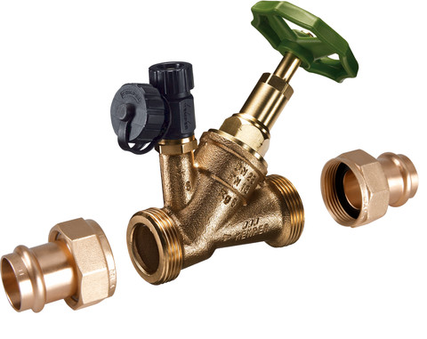Kemper STANDARD Freistrom-Absperrventil RG/MS, mit Entleerstopfen SANPRESS-Verschraubungen DN50/54mm 17431054VT