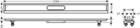 Hansgrohe Installationsset RainDrain 1200mm für Duschrinnen Fertigsets 56015180
