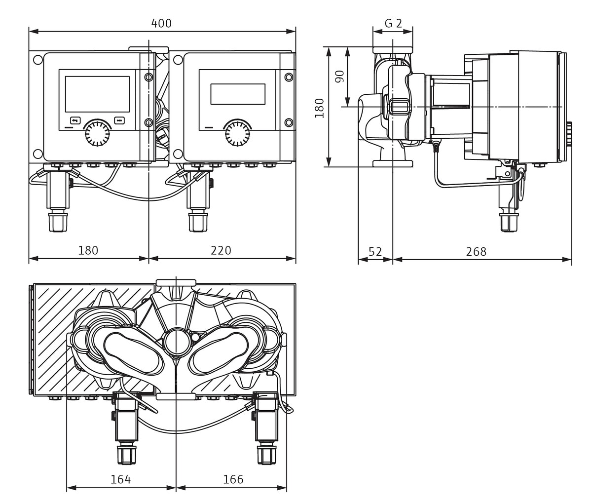 Wilo Stratos Maxo-D 30/0, 5-10, G2 Heizungspumpe Premium-Smart-Doppelpumpe, 268W, PN16 2186290
