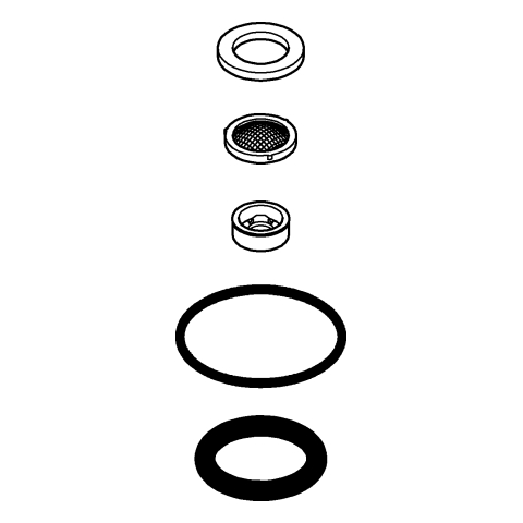 Grohe Ersatzteilset für Brause mit Dichtung/Durchflusbegrenzer/Filter 48471000