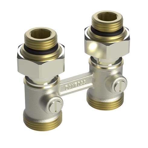 Danfoss Hahnblock RLV-KB 1/2" Durchgang für 2-Rohr-Anlagen 003L0392