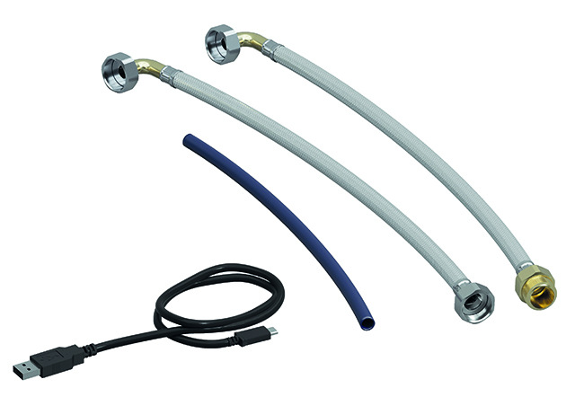 SYR Anschluss-Set 2 Boxen als Zubehör zur HygBox 2622 Connect zum Anschluss von 2 HygBoxen, mit Ablaufschlauch, 2 Flexschläuchen und einen USB-C-Kabel 2622.00.902