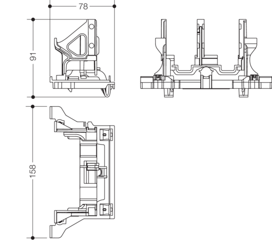 HEWI Hebelblock Spülkasten System S 50, für Spülkasten WC-Module S50.02... 65055