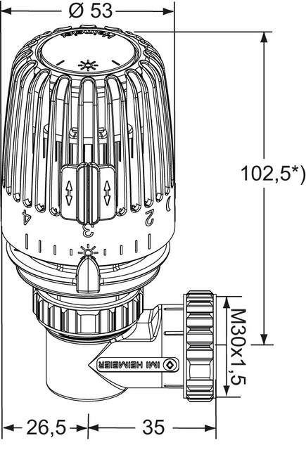 Heimeier Thermostatkopf Typ WK mit Winkelform 7300-00.500
