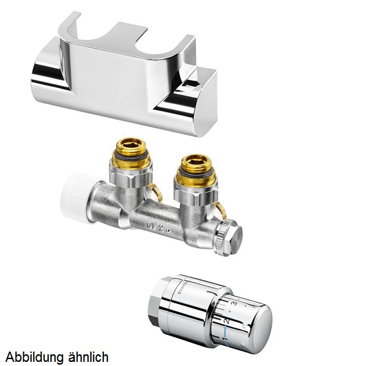 Oventrop Anschluss-Set für Badheizkörper Multiblock T/Uni SH, Eck, Edelstahl-Design 1184384