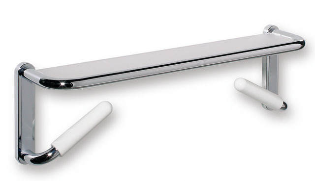 HEWI Spiegelablage Serie 802 LifeSystem, Aluminium verchromt, mit Platte matt-weiß, 710mm breit, 220mm hoch, reinweiß 802.03.100 99