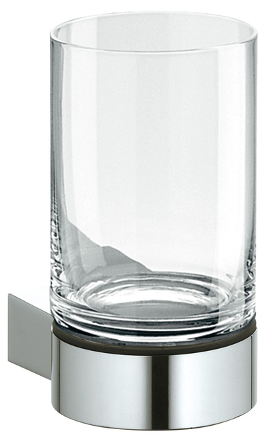 Keuco Glashalter Plan komplett mit Echtkristall-Glas, silber-eloxiert 14950179000