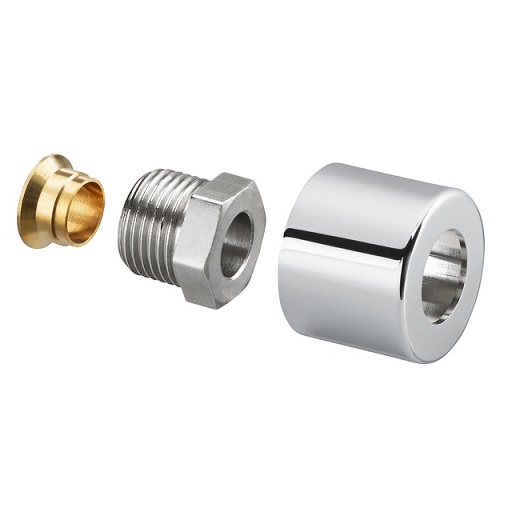 Oventrop Klemmringverschraubungs-Set für "Baureihe E", 1/2"x15mm, verchromt 1169093