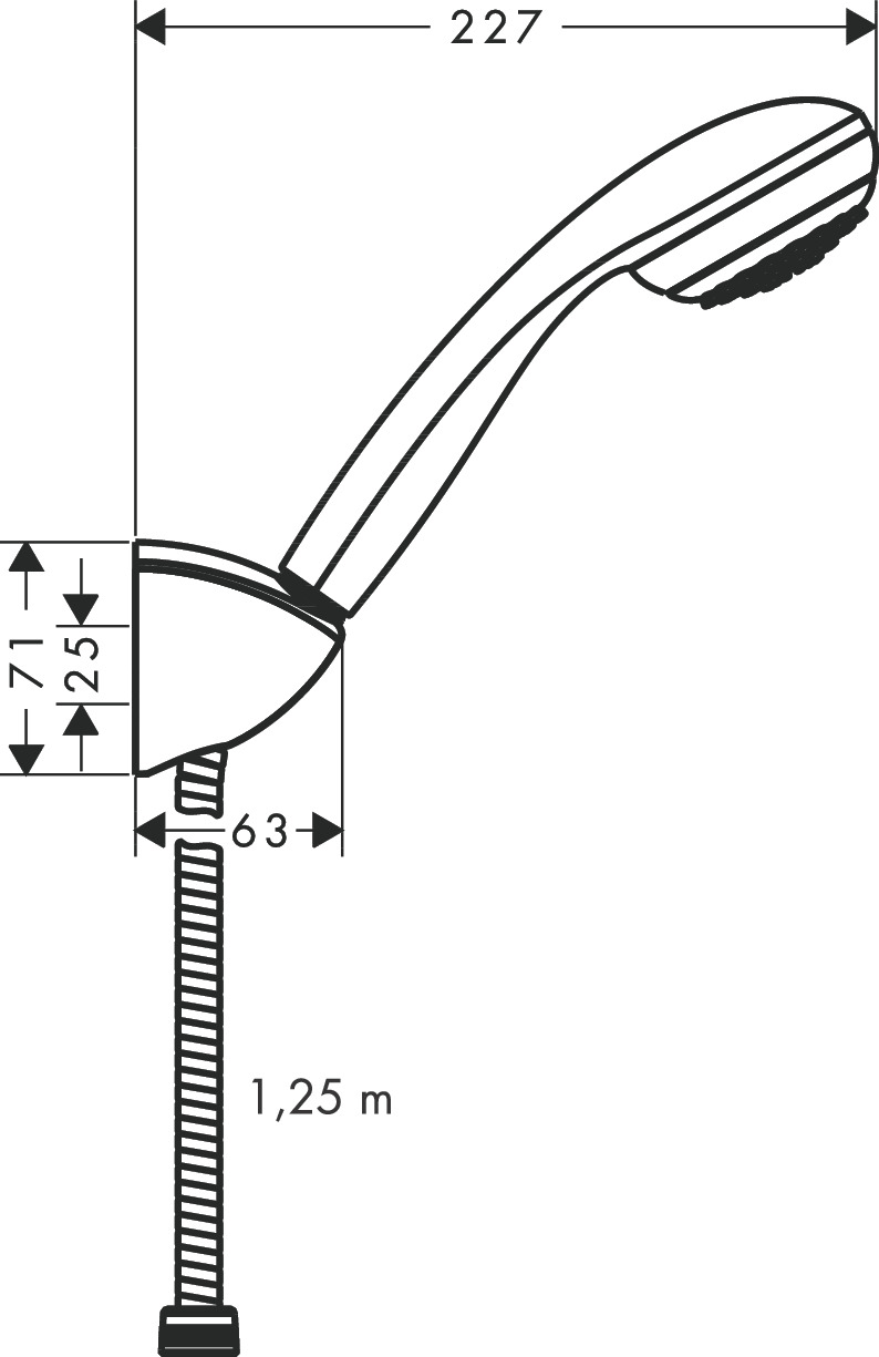 Hansgrohe Brausehalterset Crometta 85 Mono mit Brauseschlauch 1250mm, Chrom 27576000