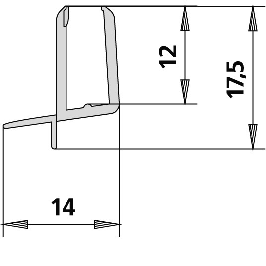 Kermi 2x Dichtleiste 4mm R 2534092