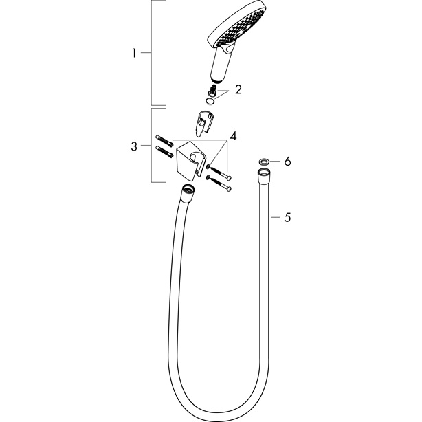 Hansgrohe Raindance Select S Brausehalterset 120 3jet mit Brauseschlauch 1600mm, Weiß/Chrom 26721400