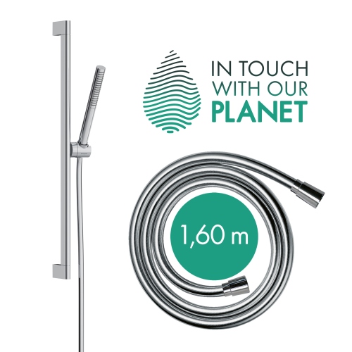 Hansgrohe Brauseset Pulsify S 100, 1 jet EcoSmart+ mit Brausestange 650mm chrom 24373000