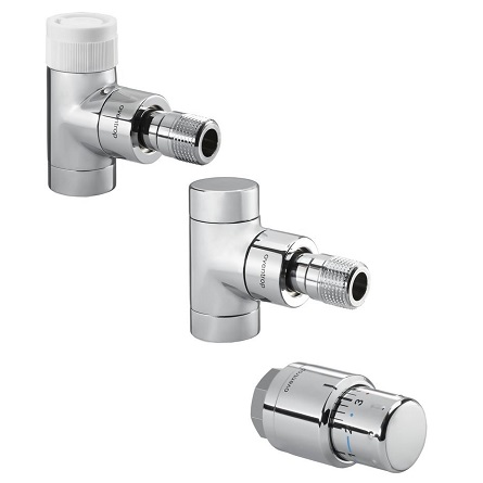 Oventrop Anschluss-Set"Baureihe E/UniSH" DN15, Eckform, verchromt 1164052