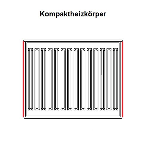 Kermi seitliche Abdeckung für Typ 22 (100mm) Höhe 954/959mm ab 04/2018 ZA01760016