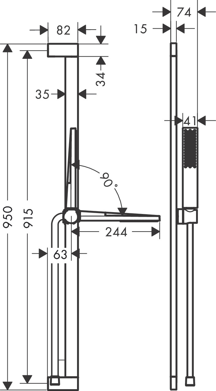 Hansgrohe Brauseset Pulsify E 1 jet EcoSmart+ mit Unica Brausestange 900mm mattweiß 24381700