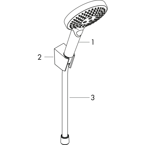 Hansgrohe Raindance Select S Brausehalterset 120 3jet mit Brauseschlauch 1250mm, Chrom 26701000