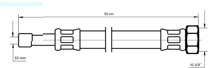 Neoperl NEOFLEX Panzerschlauch DN8 Rohrstutzen x IG, 10mm x 3/8" 50cm 66860650