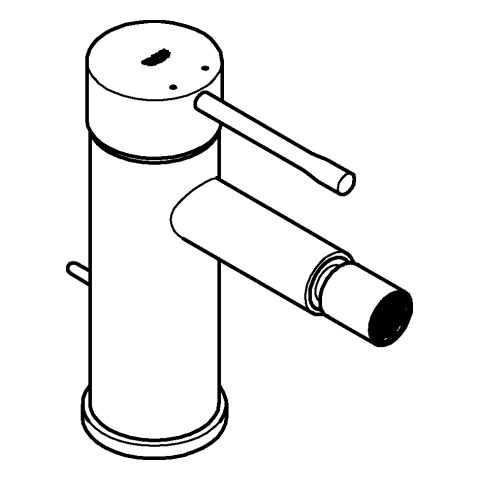 Grohe Einhand-Bidetbatterie Essence supersteel mit Zugstangen-Ablaufgarnitur 24178DC1